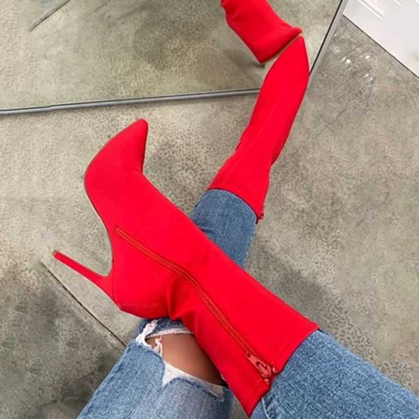 boots 2021 autumn soft thin heel pointed toe half knee high shoes women side zip suede upper mid-calf booties plus size 43, Black
boots 2021 autumn soft thin heel pointed toe half knee high shoes women side zip suede upper mid-calf booties plus size 43, Black