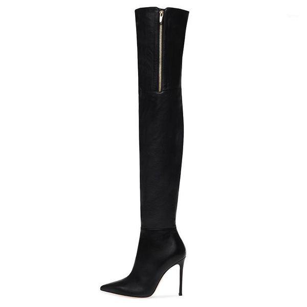 lucky2020 pu women's black pointed high-heeled thigh inner zipper large size boots1
lucky2020 pu women's black pointed high-heeled thigh inner zipper large size boots1