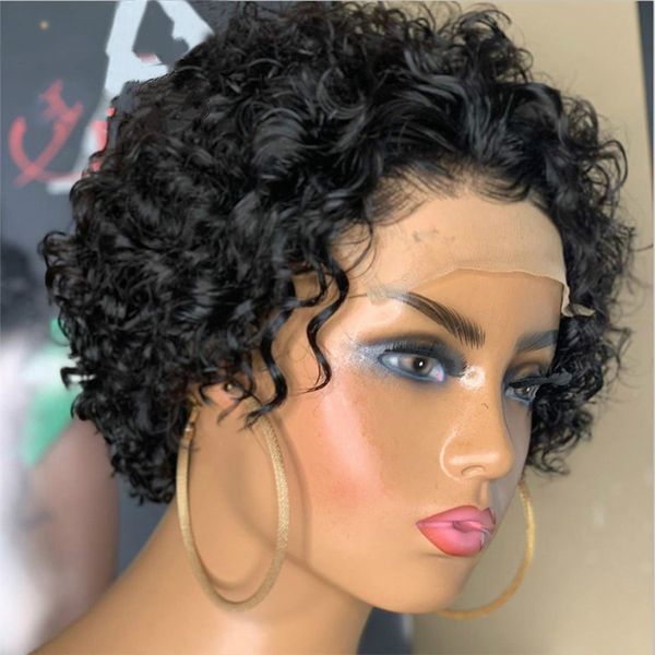 pixie cut short curly wig 4*4 closure lace human hair wigs brazilian remy 8"inch human hair preplucked with baby hair, Black;brown
pixie cut short curly wig 4*4 closure lace human hair wigs brazilian remy 8"inch human hair preplucked with baby hair, Black;brown