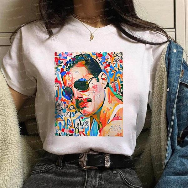 queen band freddie mercury t shirt women oil painting printed ullzang tees sunglasses men fashion 90s graphic rock female, White
queen band freddie mercury t shirt women oil painting printed ullzang tees sunglasses men fashion 90s graphic rock female, White
