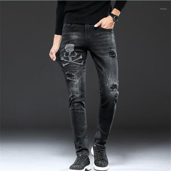 qiba brand new jeans men slim fit ripped skeleton black 100% cotton denim men jeans fashion pants #93011, Blue
qiba brand new jeans men slim fit ripped skeleton black 100% cotton denim men jeans fashion pants #93011, Blue