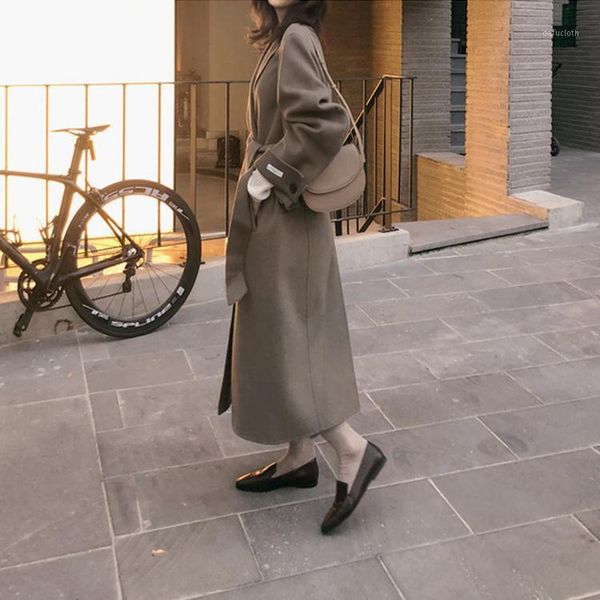 2020 casaco warm long coats women belt female double sides woolen overcoat cashmere clothes retro wool coat winter ax341, Black
2020 casaco warm long coats women belt female double sides woolen overcoat cashmere clothes retro wool coat winter ax341, Black