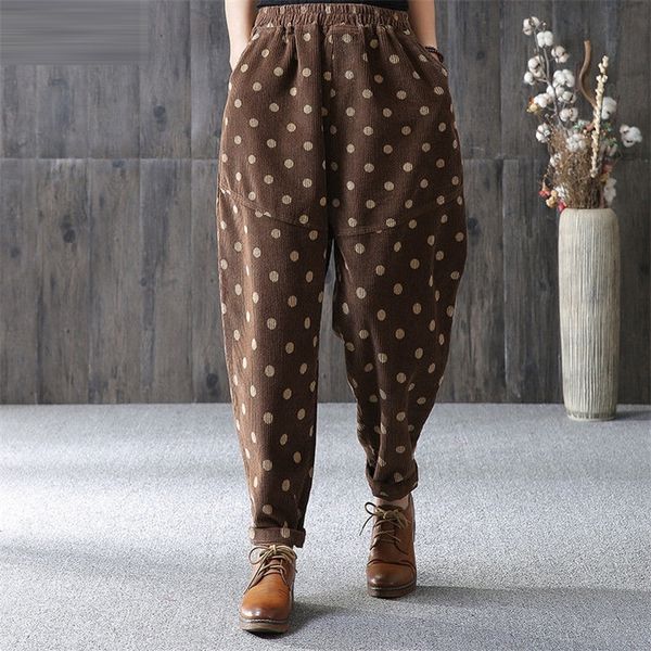 autumn new arrival women elastic waist dot print corduroy harem pants all-matched casual loose pants plus size trousers lj201029, Black;white
autumn new arrival women elastic waist dot print corduroy harem pants all-matched casual loose pants plus size trousers lj201029, Black;white