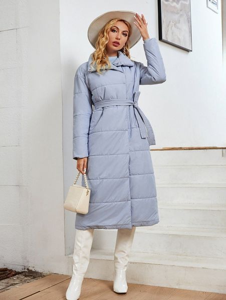 simplee pressed button belted longline puffer coat o83v#, Black
simplee pressed button belted longline puffer coat o83v#, Black