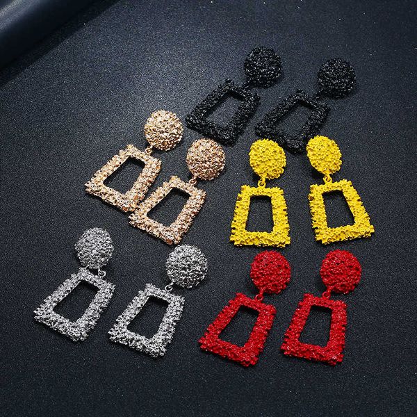 fashion geometric metal creative earrings, Silver