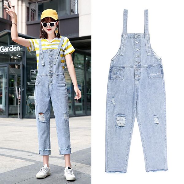 women ripped jeans ankle length jumpsuit female wide leg rompers casual large size leisure loose fit overalls bib jeans, Blue
women ripped jeans ankle length jumpsuit female wide leg rompers casual large size leisure loose fit overalls bib jeans, Blue