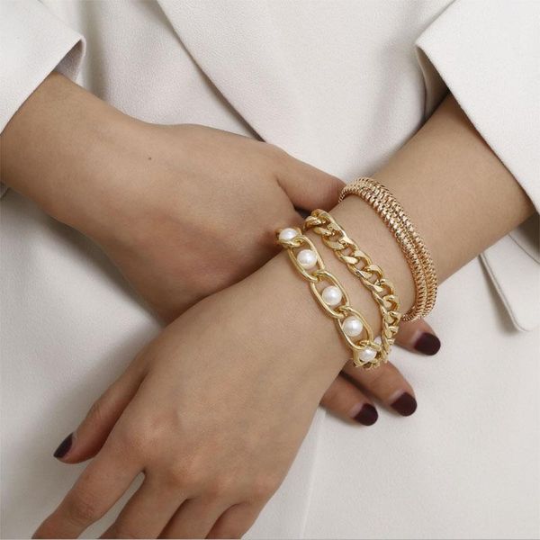 wanglufei punk metal chunky snake chain bracelet 3pcs/set vintage imitation pearl bracelets bangles for women wedding gifts, Black
wanglufei punk metal chunky snake chain bracelet 3pcs/set vintage imitation pearl bracelets bangles for women wedding gifts, Black