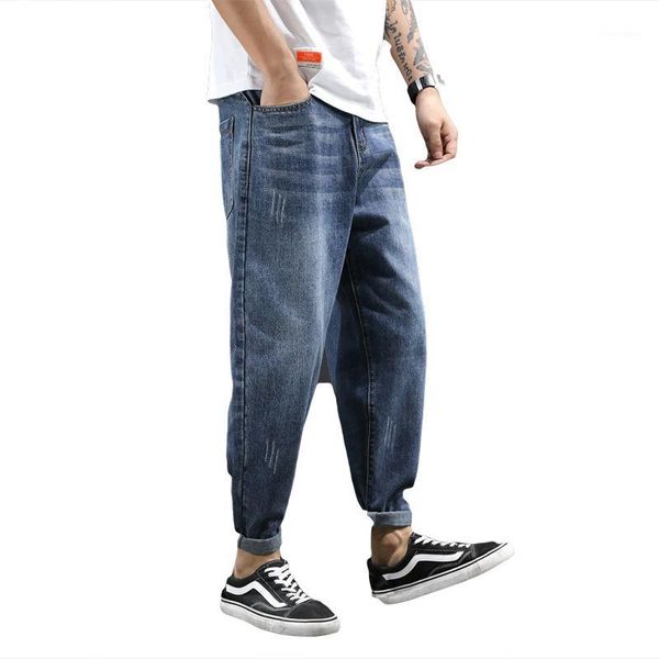 men's jeans men's korean-style loose casual ankle banded denim pants men retro scratched hip hop trousers pantalones de hombre1, Blue
men's jeans men's korean-style loose casual ankle banded denim pants men retro scratched hip hop trousers pantalones de hombre1, Blue
