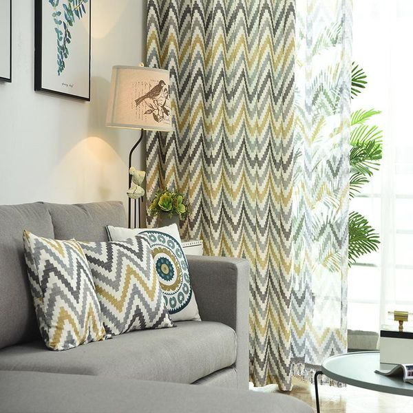 fashion yellow bohemian 60% - 70% shaind rate window curtain for living room modern grey stripe wave sheer tulle in bedroom
fashion yellow bohemian 60% - 70% shaind rate window curtain for living room modern grey stripe wave sheer tulle in bedroom
