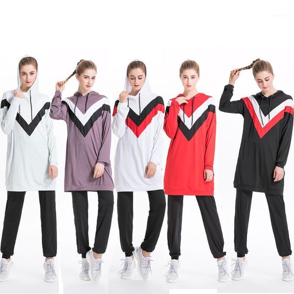 muslim sportswear tracksuit women cotton two piece set stripe hooded sweatshirt sweatpants sports wear long sleeve clothes suit1, Red
muslim sportswear tracksuit women cotton two piece set stripe hooded sweatshirt sweatpants sports wear long sleeve clothes suit1, Red