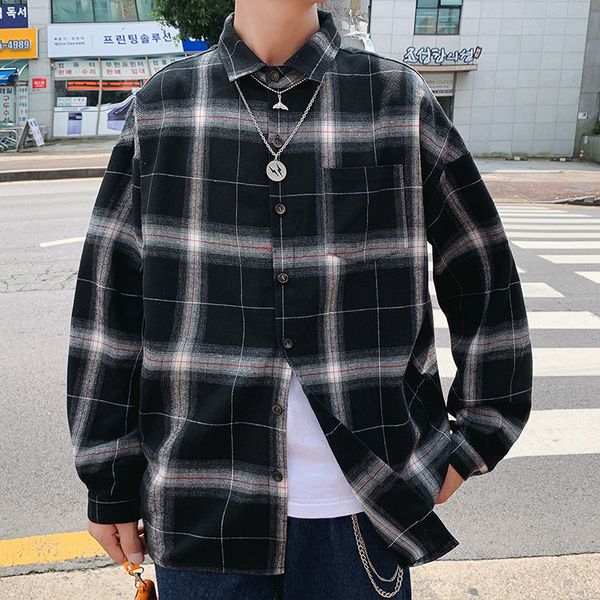 new 2021 spring arrival tide male plaid shirt beautiful white students long-sleeved long-sleeve yebb, White;black
new 2021 spring arrival tide male plaid shirt beautiful white students long-sleeved long-sleeve yebb, White;black