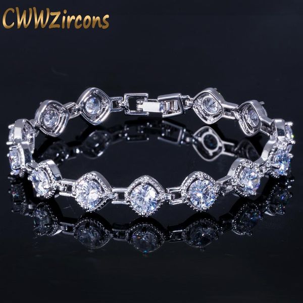 cwwzircons elegant tennis link chain white gold color shiny sqaure cubic zirconia bracelets for female hiphop jewelry cb076, Black
cwwzircons elegant tennis link chain white gold color shiny sqaure cubic zirconia bracelets for female hiphop jewelry cb076, Black