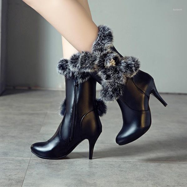 boots 2021 women fur winter ladies snow fashion shoes thin high heels mid-calf large size 35-481, Black
boots 2021 women fur winter ladies snow fashion shoes thin high heels mid-calf large size 35-481, Black