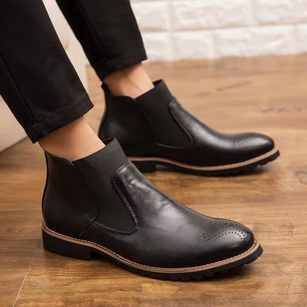 boots chelsea homme slip-on waterproof ankle boots men brogue fashion men boots microfiber leather shoes plus size 46, Black
boots chelsea homme slip-on waterproof ankle boots men brogue fashion men boots microfiber leather shoes plus size 46, Black