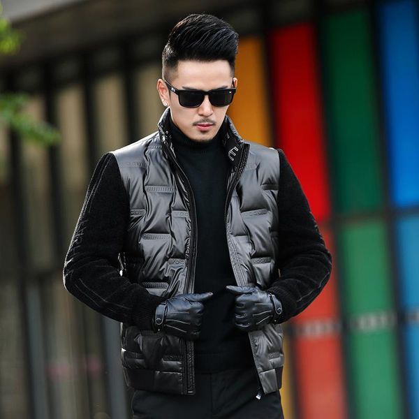 men's down & parkas winter jacket casual handsome young and middle-aged thick splicing warm coat, Black
men's down & parkas winter jacket casual handsome young and middle-aged thick splicing warm coat, Black