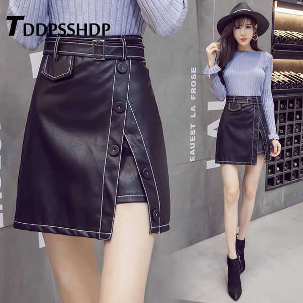 spring irregular slit women pu leather skirt 2020 new design waist belt button decor female skirts1, Black
spring irregular slit women pu leather skirt 2020 new design waist belt button decor female skirts1, Black