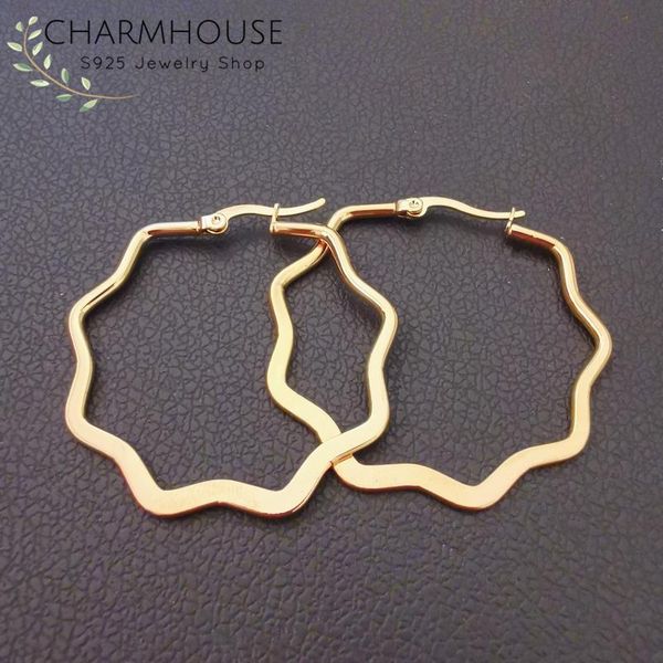 hoop & huggie charmhouse earrings for women gold color geometrical stainless steel earing brincos femme wedding bridal jewelry wholesale, Golden;silver
hoop & huggie charmhouse earrings for women gold color geometrical stainless steel earing brincos femme wedding bridal jewelry wholesale, Golden;silver