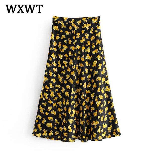 wxwt women watermark dreamy and elegant yellow floral print skirt vintage zipper office ladies noble chic midi skirts ldzz637, Black
wxwt women watermark dreamy and elegant yellow floral print skirt vintage zipper office ladies noble chic midi skirts ldzz637, Black