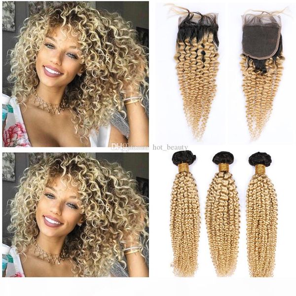 dark root #1b 613 blonde ombre virgin hair weaves with lace front closure piece 4x4 kinky curly brazilian ombre blonde human hair bundles, Black
dark root #1b 613 blonde ombre virgin hair weaves with lace front closure piece 4x4 kinky curly brazilian ombre blonde human hair bundles, Black