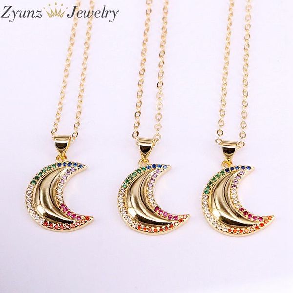 pendant necklaces 10pcs zyz340-3671 cubic zirconia cz jewelry crescent moon rainbow colorful bright necklace, Silver
pendant necklaces 10pcs zyz340-3671 cubic zirconia cz jewelry crescent moon rainbow colorful bright necklace, Silver