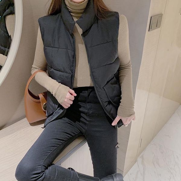 2020 autumn winter women warm stand collar cotton vest student new casaul sleeveless coats outwear clothing, Black;white
2020 autumn winter women warm stand collar cotton vest student new casaul sleeveless coats outwear clothing, Black;white