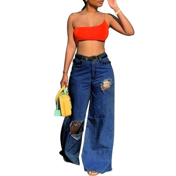 plus size broken hole women jeans wide leg baggy trousers high waist ripped female denim pant indie clothes aesthetic jean, Blue
plus size broken hole women jeans wide leg baggy trousers high waist ripped female denim pant indie clothes aesthetic jean, Blue