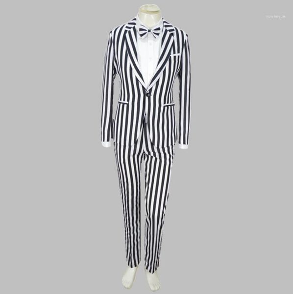 jacket + pants new black white stripes suit luxury personality suits male party blazers men wedding suit men fashion slim coat1, White;black
jacket + pants new black white stripes suit luxury personality suits male party blazers men wedding suit men fashion slim coat1, White;black
