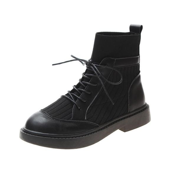 boots drop autumn winter women thicken warm snow non-slip girl's leather shoes lace up flats, Black
boots drop autumn winter women thicken warm snow non-slip girl's leather shoes lace up flats, Black
