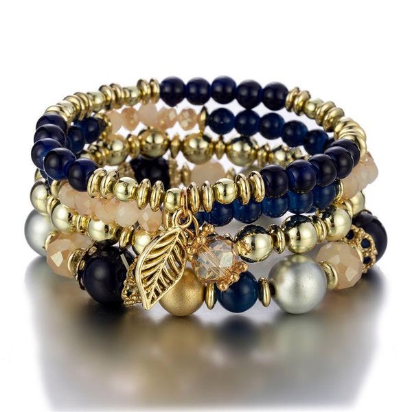 Boho Warp Charm Golden Alloy Leaf Pendant Multilayer Acrylic Glass Beaded Bracelets for Women Wedding Costume Jewery Accessories, Golden;silver
Boho Warp Charm Golden Alloy Leaf Pendant Multilayer Acrylic Glass Beaded Bracelets for Women Wedding Costume Jewery Accessories, Golden;silver