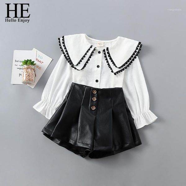 he hello enjoy clothing sets 2021 autumn kids outfits toddler girl cute ruffle costume shirt and short leather skirt clothes 3-71, White
he hello enjoy clothing sets 2021 autumn kids outfits toddler girl cute ruffle costume shirt and short leather skirt clothes 3-71, White