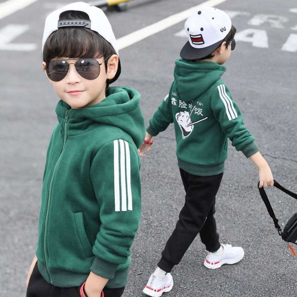 autumn middle and clothing winter sweater school children's korean plush coat boys' thickened hooded cardigan iip1, Black
autumn middle and clothing winter sweater school children's korean plush coat boys' thickened hooded cardigan iip1, Black