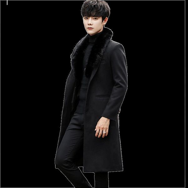 nice men new winter woolen&blends coats detachable fur collar long warm outwear male handsome slim fit trench large size m-4xl, Black
nice men new winter woolen&blends coats detachable fur collar long warm outwear male handsome slim fit trench large size m-4xl, Black