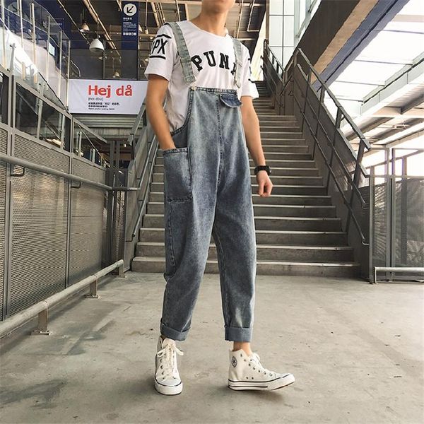 korean fashion street style multi-pocket jeans handsome boy ankle length denim overalls casual wild couple jumpsuits, Blue
korean fashion street style multi-pocket jeans handsome boy ankle length denim overalls casual wild couple jumpsuits, Blue