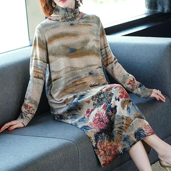 new winter vintage floral turtleneck wool sweaters autumn casual plus size maxi dress women elegant warm knitting long sweaters, White;black
new winter vintage floral turtleneck wool sweaters autumn casual plus size maxi dress women elegant warm knitting long sweaters, White;black