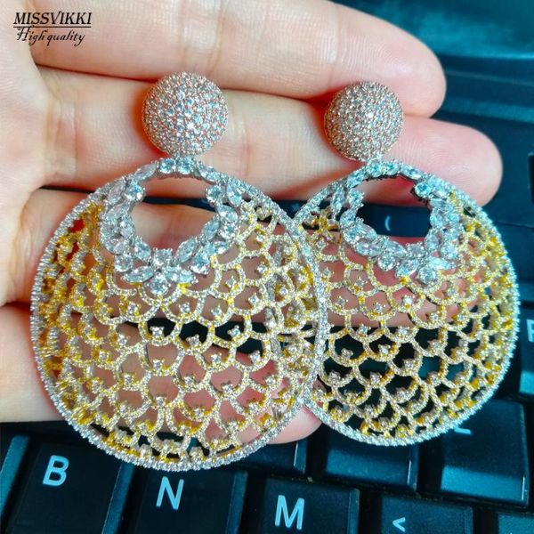 missvikki luxury design big round hollow pendant earrings refined elegant for women daily party bridal wedding earring jewelry, Silver
missvikki luxury design big round hollow pendant earrings refined elegant for women daily party bridal wedding earring jewelry, Silver