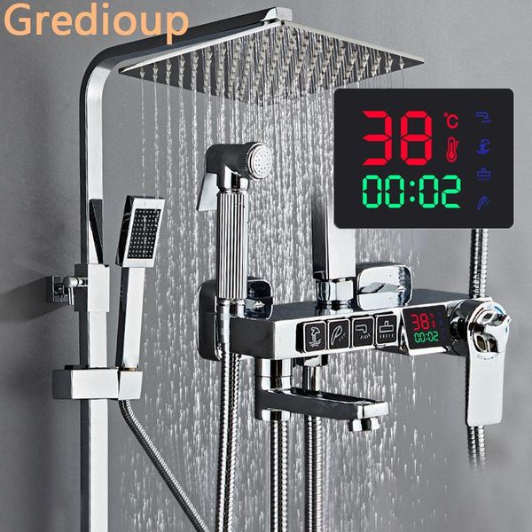 bathroom shower sets digital set smart thermostatic system wall mount led bath faucet square spray spa rain fall chrome grifo
bathroom shower sets digital set smart thermostatic system wall mount led bath faucet square spray spa rain fall chrome grifo