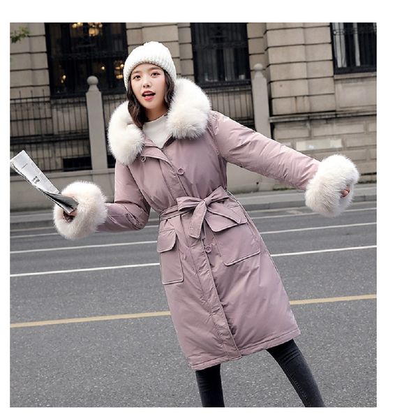 2021 new women's coat winter woman thin mid-punk length clothing big thick fur collar down quilted jacket yz9z, Black
2021 new women's coat winter woman thin mid-punk length clothing big thick fur collar down quilted jacket yz9z, Black