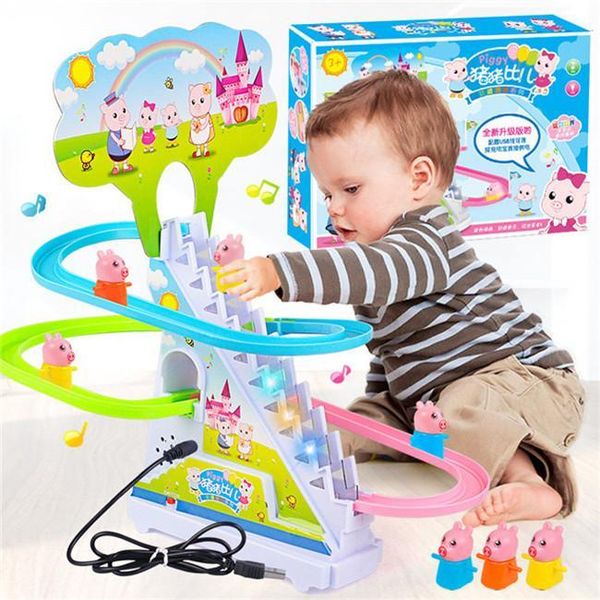 children piggy climb stairs light music quiz baby track car toy cartoon cute cars for kid
children piggy climb stairs light music quiz baby track car toy cartoon cute cars for kid