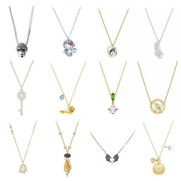 chains swa original crystal skull feather bird cage key series necklace is suitable for women to party., Silver
chains swa original crystal skull feather bird cage key series necklace is suitable for women to party., Silver