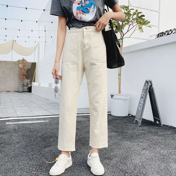 jeans women's straight nine points thin show 2020 spring and autumn new high waist versatile, Blue
jeans women's straight nine points thin show 2020 spring and autumn new high waist versatile, Blue