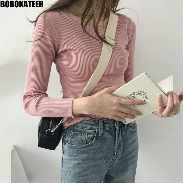 fall pink knitted sweater women clothes black korean pullover vintage white winter thin woman sweaters autumn jumper 201222, White;black
fall pink knitted sweater women clothes black korean pullover vintage white winter thin woman sweaters autumn jumper 201222, White;black