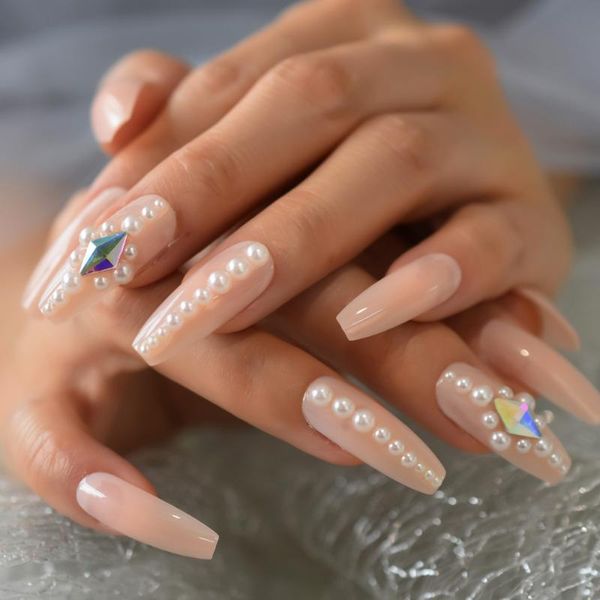 false nails 24pcs long desiged coffin fake glossy 3d pearl sweet nude press on customized artificial faux ongles, Red;gold
false nails 24pcs long desiged coffin fake glossy 3d pearl sweet nude press on customized artificial faux ongles, Red;gold