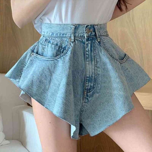 high waist plus size womens shorts skirts summer fashion denim cotton splicing irregular ladies super short jeans, White;black
high waist plus size womens shorts skirts summer fashion denim cotton splicing irregular ladies super short jeans, White;black