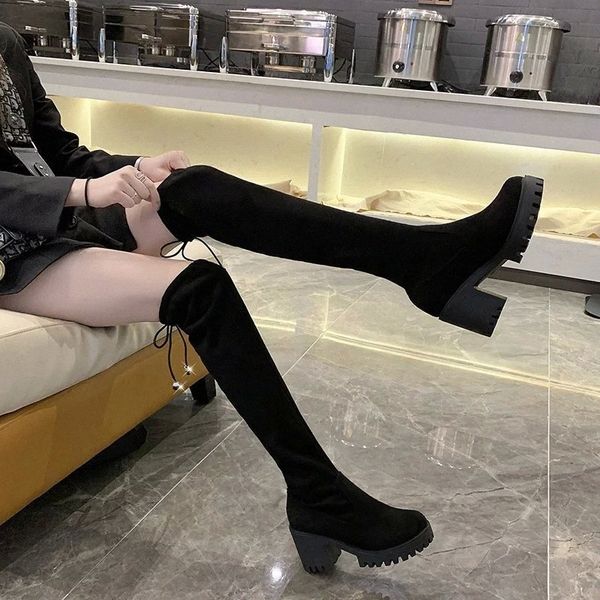 2020 new winter women's boots fashion lace-up square-heel over the knee boots thick warm women's flock round toe #mv5g, Black
2020 new winter women's boots fashion lace-up square-heel over the knee boots thick warm women's flock round toe #mv5g, Black