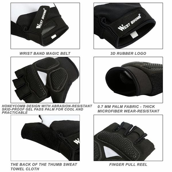 west biking half finger велоспорт перчатки мужские летние спортивные перчатки мотоцикл лувы гуантсы ciclismo горные велосипеды велосипеда пе, Black
west biking half finger велоспорт перчатки мужские летние спортивные перчатки мотоцикл лувы гуантсы ciclismo горные велосипеды велосипеда пе, Black