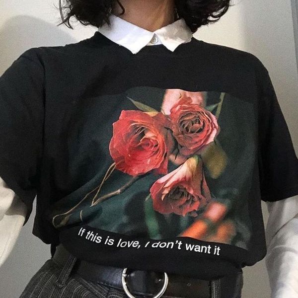 korean ins retro cartoon style letter flower print rose loose new black casual fashion harajuku short-sleeve female t-shirt, White
korean ins retro cartoon style letter flower print rose loose new black casual fashion harajuku short-sleeve female t-shirt, White