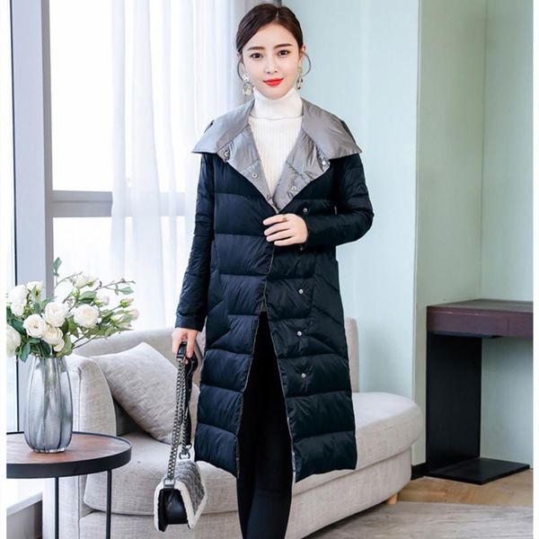 winter cotton long sleeve women down jacket stand collar slim-fit thick commuting both sides to wear down jacket, Black
winter cotton long sleeve women down jacket stand collar slim-fit thick commuting both sides to wear down jacket, Black