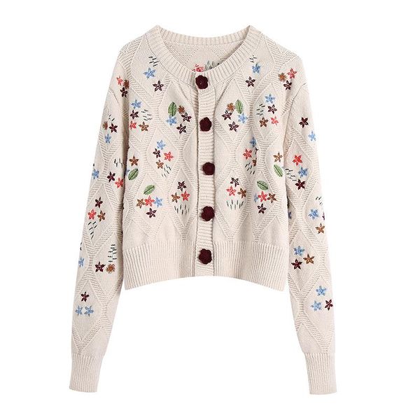 women's knits & tees malina fashion embroidery long sleeve sweaters women elegant o neck casual sweater single breasted ladies, White
women's knits & tees malina fashion embroidery long sleeve sweaters women elegant o neck casual sweater single breasted ladies, White