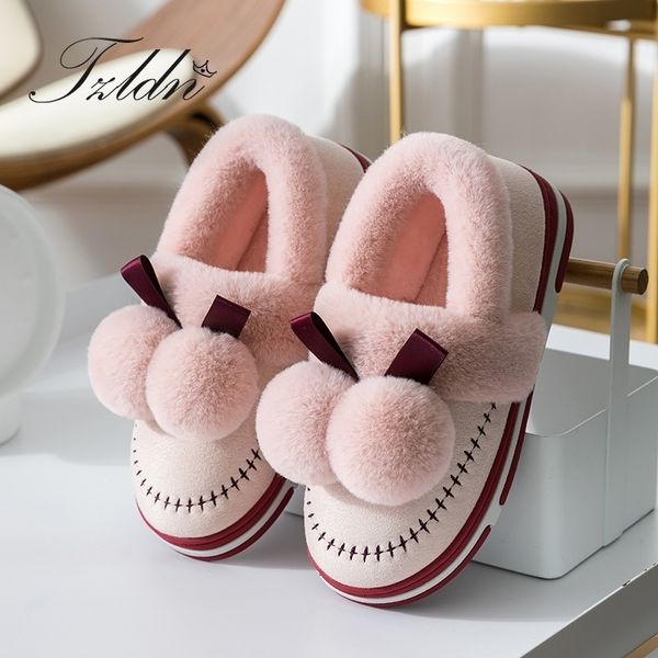 tzldn winter suede upper fur plush warm slippers indoor home non-slip plush warm shoes hair ball bow-knot flannel soft shoe y200106, Black
tzldn winter suede upper fur plush warm slippers indoor home non-slip plush warm shoes hair ball bow-knot flannel soft shoe y200106, Black