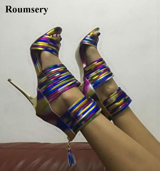 women fashion open toe mix-color straps design high heel ankle boots cut-out back zipper-up thin heel gladiator boots, Black
women fashion open toe mix-color straps design high heel ankle boots cut-out back zipper-up thin heel gladiator boots, Black
